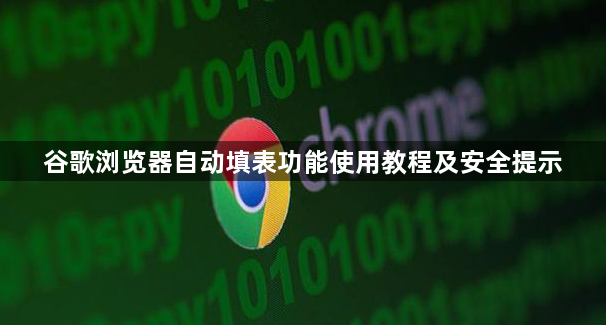 谷歌浏览器自动填表功能使用教程及安全提示1