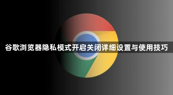 谷歌浏览器隐私模式开启关闭详细设置与使用技巧1
