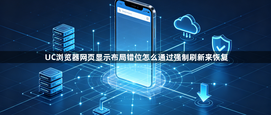 UC浏览器网页显示布局错位怎么通过强制刷新来恢复1