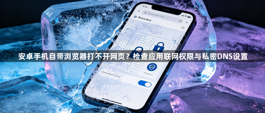 安卓手机自带浏览器打不开网页?检查应用联网权限与私密DNS设置1
