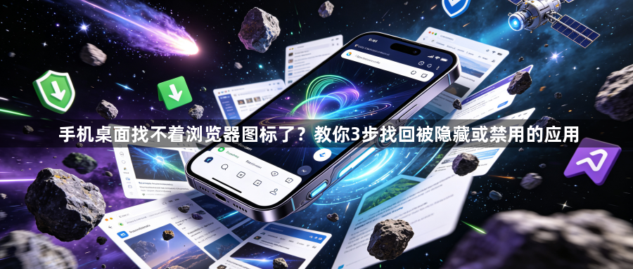 手机桌面找不着浏览器图标了?教你3步找回被隐藏或禁用的应用1