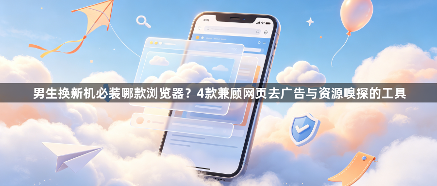 男生换新机必装哪款浏览器？4款兼顾网页去广告与资源嗅探的工具1