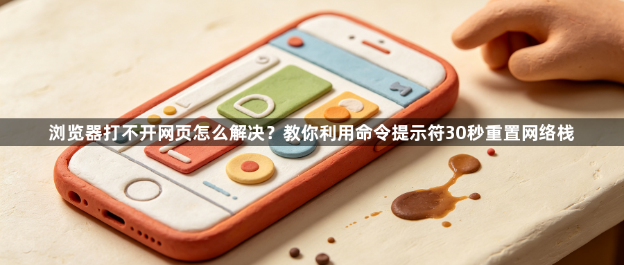 浏览器打不开网页怎么解决？教你利用命令提示符30秒重置网络栈1